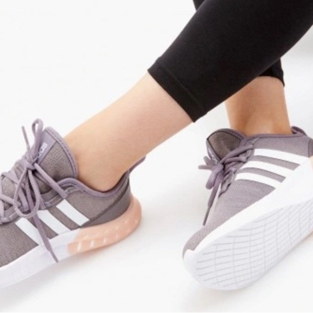 Adidas Women's Purple and White Sneakers